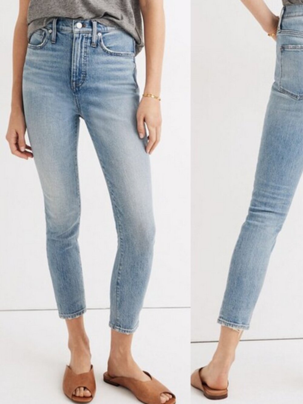 Madewell High Rise Cropped Jeans in Medium Wash Denim Size 25